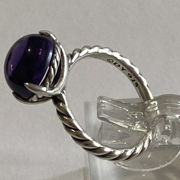 ⭐ David Yurman Sterling Silver Cable & Amethyst Ring D.Y. 925 Size 6.75 ✨ - Picture 10 of 15